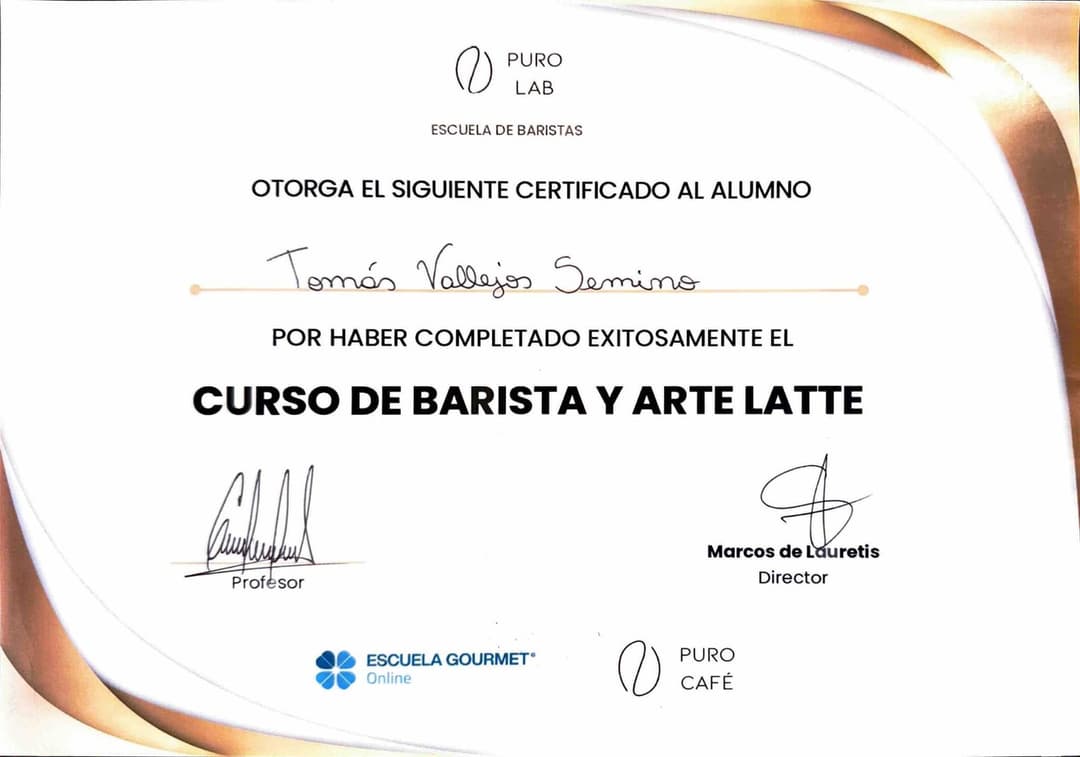 Certified barista